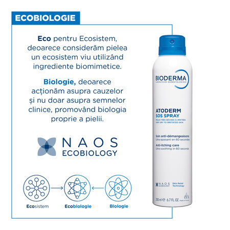 Spray anti-prurit cu efect calmant imediat Atoderm SOS, 200 ml, Bioderma 702181