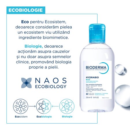 Solutie micelara hidratanta Hydrabio H2O, 250 ml, Bioderma 702340