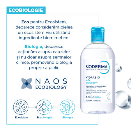 Apa micelara hidratanta Hydrabio 25 H2O, 500 ml, Bioderma 739354