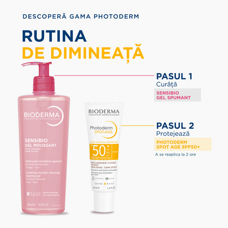 Gel-crema cu efect antioxidant impotriva petelor brune Photoderm Spot-Age, SPF 50+, 40 ml, Bioderma 737095