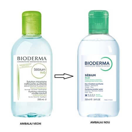 Solutie micelara pentru ten mixt si gras Sebium H2O, 250 ml, Bioderma 694371