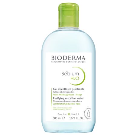 Solutie micelara ten mixt si gras H2O Sebium, 500 ml, Bioderma
