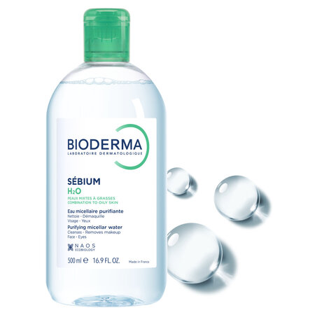 Solutie micelara pentru ten mixt si gras H2O Sebium, 500 ml, Bioderma 694387