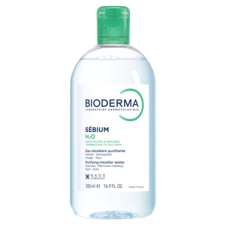 Solutie micelara ten mixt si gras H2O Sebium, 500 ml, Bioderma