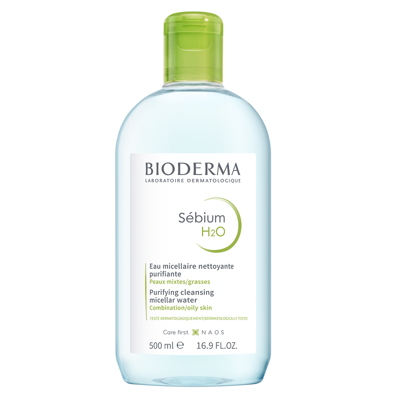 Solutie micelara ten mixt si gras H2O Sebium, 500 ml, Bioderma