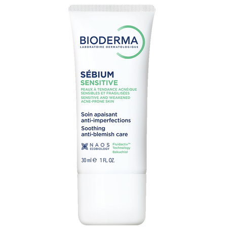 Fluid calmant si hidratant pentru pielea acneica Sebium Sensitive, 30 ml, Bioderma 675247