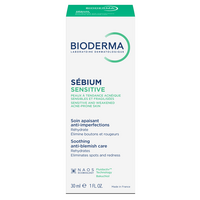 Fluid calmant si hidratant pentru pielea acneica Sebium Sensitive, 30 ml, Bioderma
