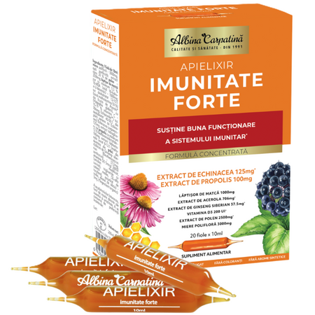 Apielixir imunitate forte, 20 fiole x 10 ml, Albina Carpatina
