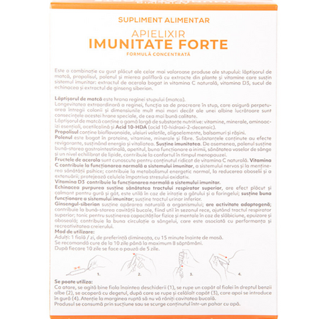 Imunitate forte Apielixir, 20 fiole x 10 ml, Albina Carpatina 723389
