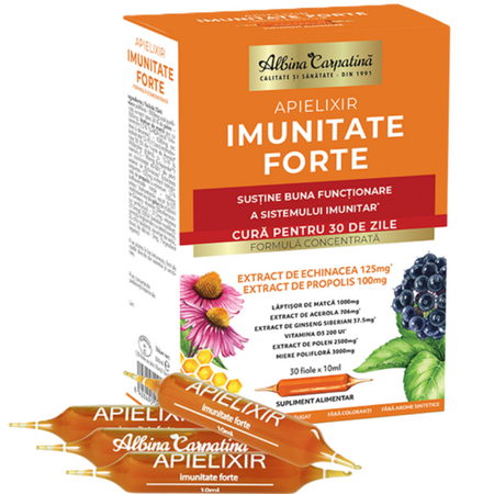 Apielixir Imunitate Forte, 30 fiole x 10 ml, Albina Carpatina