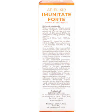 Imunitate Forte Apielixir, 30 fiole x 10 ml, Albina Carpatina 723164