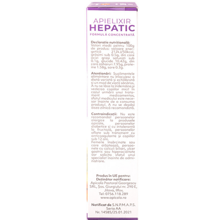 Hepatic Apielixir, 10 fiole x 10 ml, Albina Carpatina 723383