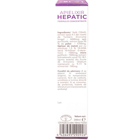 Hepatic Apielixir, 20 fiole x 10 ml, Albina Carpatina 723376