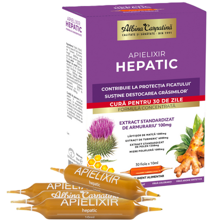 Apielixir Hepatic, 30 fiole x 10 ml, Albina Carpatina