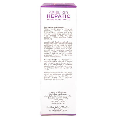 Hepatic Apielixir, 30 fiole x 10 ml, Albina Carpatina 723159