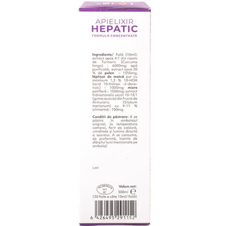 Hepatic Apielixir, 30 fiole x 10 ml, Albina Carpatina 723157