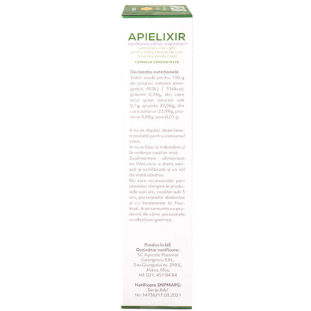 Sanatatea cailor respiratorii Apielixir, 10 fiole x 10 ml, Albina Carpatina 723256