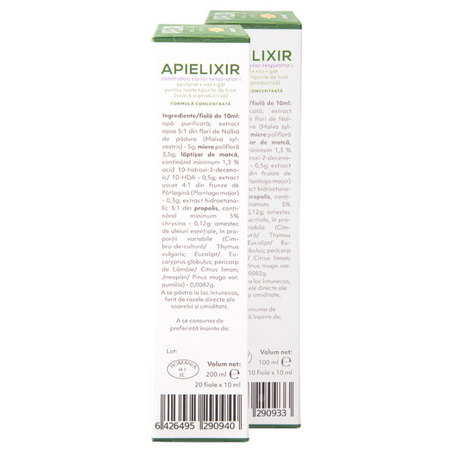 Sanatatea cailor respiratorii Apielixir, 20 + 10 fiole x 10 ml, Albina Carpatina 723216