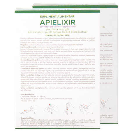 Sanatatea cailor respiratorii Apielixir, 20 + 10 fiole x 10 ml, Albina Carpatina 723214