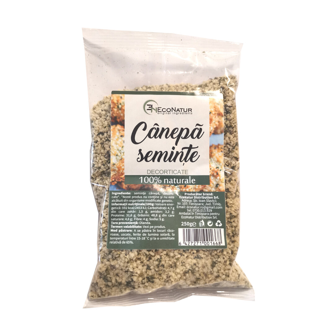 Seminte canepa decorticate, 250g, EcoNatur 