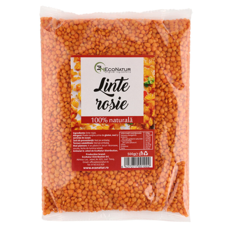 Linte rosie, 500 g, Econatur