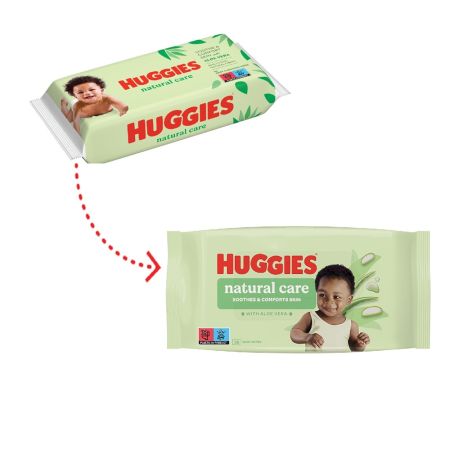 Servetele umede cu Aloe Vera Natural Care, 56 bucati, Huggies 682999