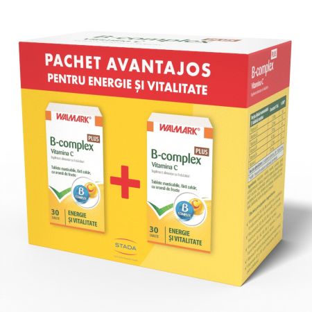 Pachet B Complex Plus Vitamina C, 30 + 30 tablete, Walmark 699666
