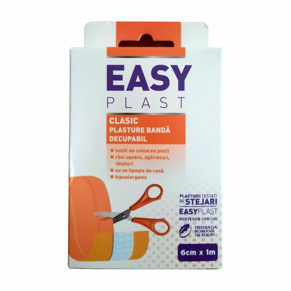 Plasture banda decupabila Clasic, 6 cm x 1 m, Easy Plast