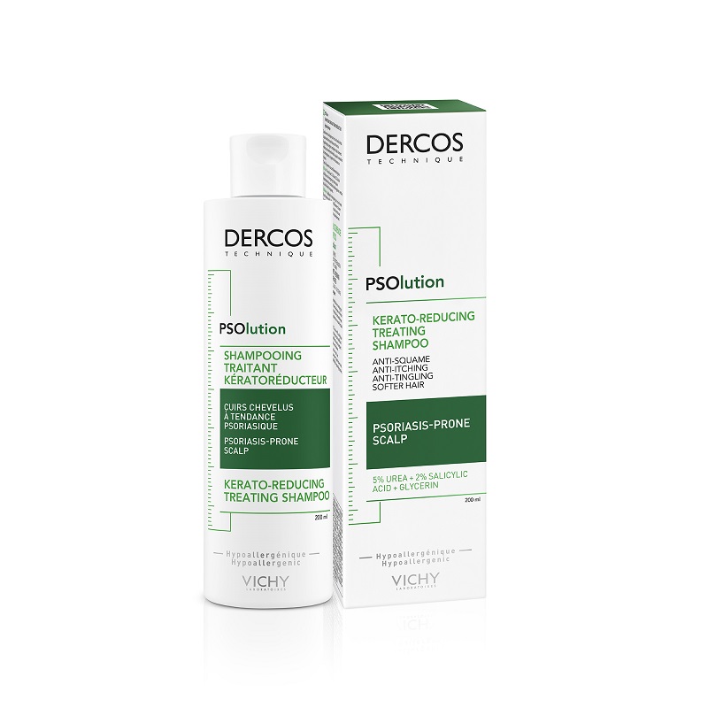 Sampon tratament keratoreductor Dercos PSOlution, 200 ml, Vichy