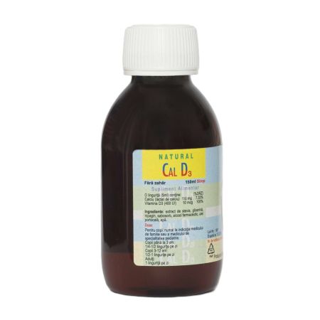 Sirop cu calciu si Vitamina D3, 150 ml, Natural Pharmaceuticals 704812