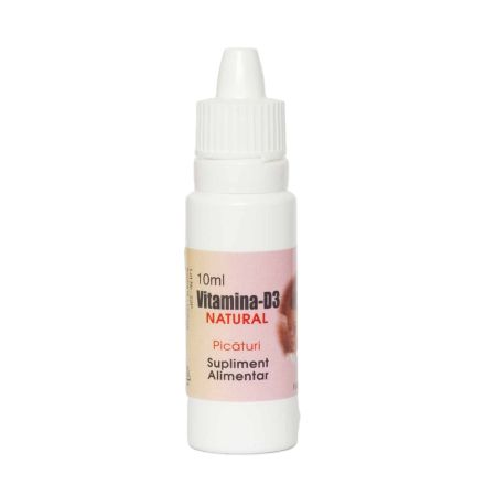 Picaturi cu Vitamina D3 Natural, 10 ml, Natural Pharmaceuticals 704614