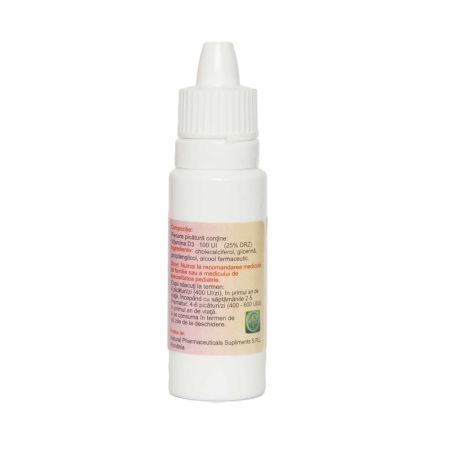 Picaturi cu Vitamina D3 Natural, 10 ml, Natural Pharmaceuticals 704613
