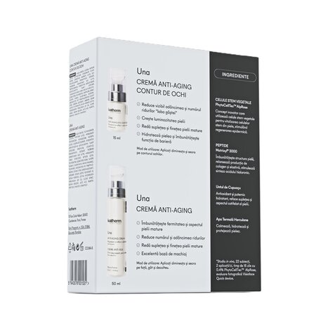Pachet Crema anti-aging UNA 50 ml + Crema anti-aging contur de ochi UNA 15 ml, Ivatherm 674512