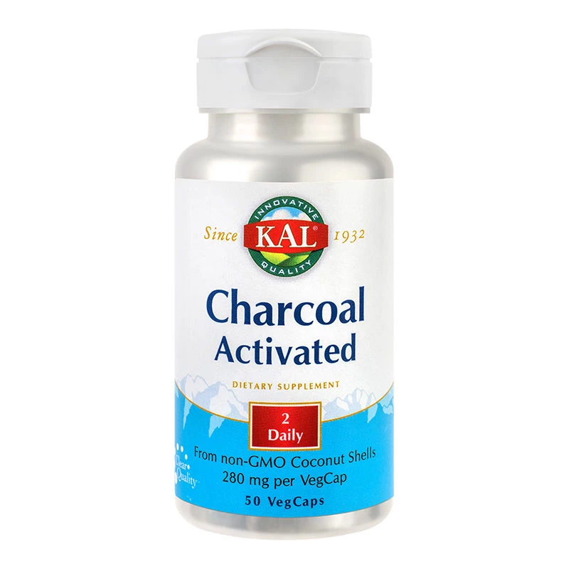 Charcoal Activated (Carbune medicinal) 280 mg Kal, 50 capsule, Secom