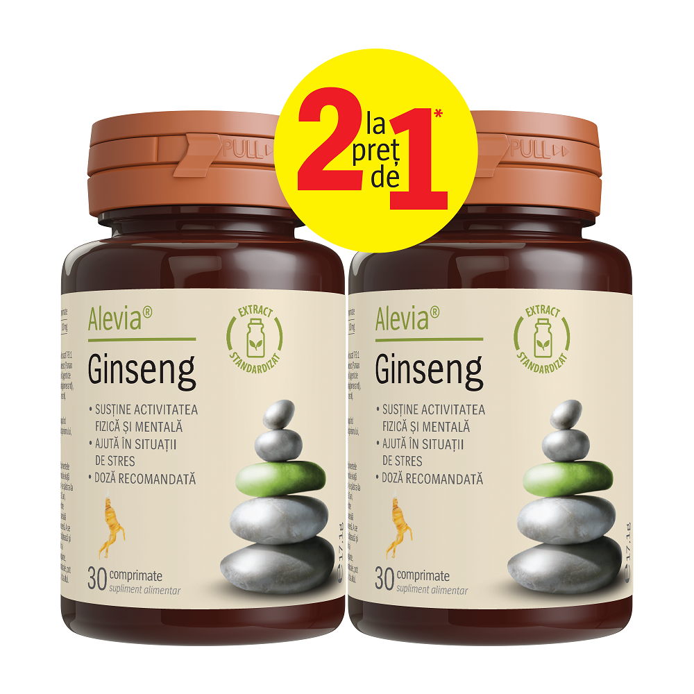 Pachet Ginseng, 30 capsule, Alevia (1+1)