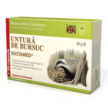 Untura de bursuc, 120 capsule, Sustamed