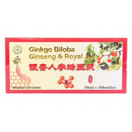 Ginkgo Biloba, Ginseng si Royal Jelly Extractum, 10x10 ml, Sanye