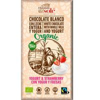Ciocolata alba ecologica cu iaurt si capsuni, 100 g, Pronat