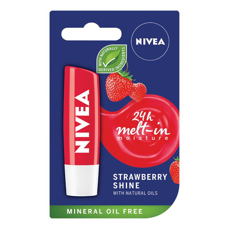 Balsam de buze Strawberry Shine, 4.8 g, Nivea