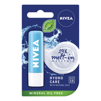 Balsam de buze cu factor de protectie SPF 15 Hydro Care Melt-in, 4.8 g, Nivea