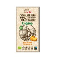 Ciocolata neagra Bio cu 56% cacao si aroma de portocale, 100 g, Pronat