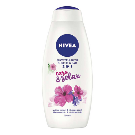 Gel de dus  2 in 1 Care & Relax Hibiscus Scent, 750 ml, Nivea