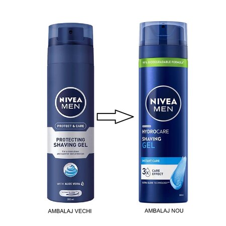 Gel de ras pentru ten normal Hydrocare, 200 ml, Nivea 675772