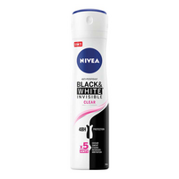 Deodorant spray antiperspirant Black & White Invisible Clear, 150 ml, Nivea