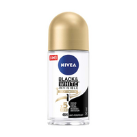 Deodorant roll-on antiperspirant Black & White Invisible Silky Smooth, 50 ml, Nivea