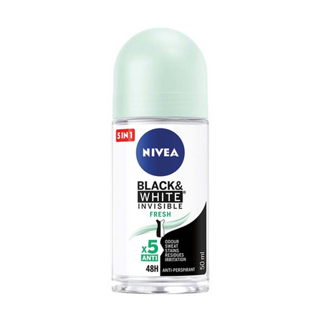 Deodorant roll-on antiperspirant Black & White Invisible Fresh, 50 ml, Nivea