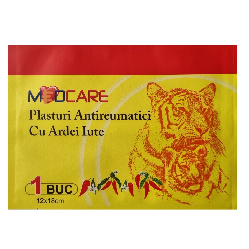 Plasture antireumatic cu ardei iute, 12 cm x 18 cm, 1 bucata, MedCare