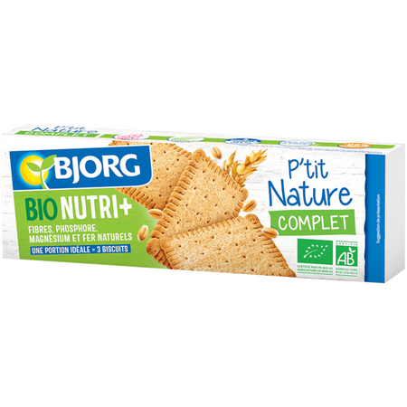 Biscuiti integrali bio natur Bio Nutri+, 200 g, Bjorg