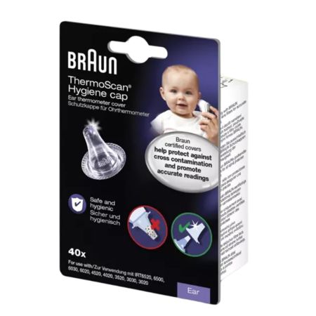 Set capace igienice pentru termometre auriculare ThermoScan LF40, 40 bucati, Braun