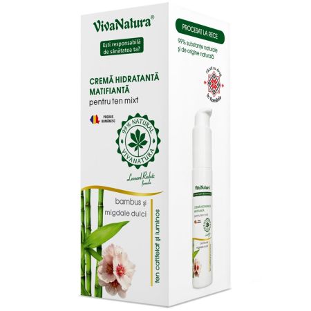 Crema hidratanta matifianta pentru ten mixt, 45 ml, Vivanatura